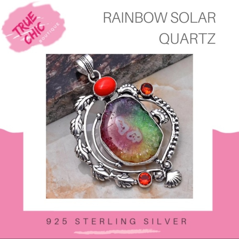 Rainbow Solar Quartz Pendant